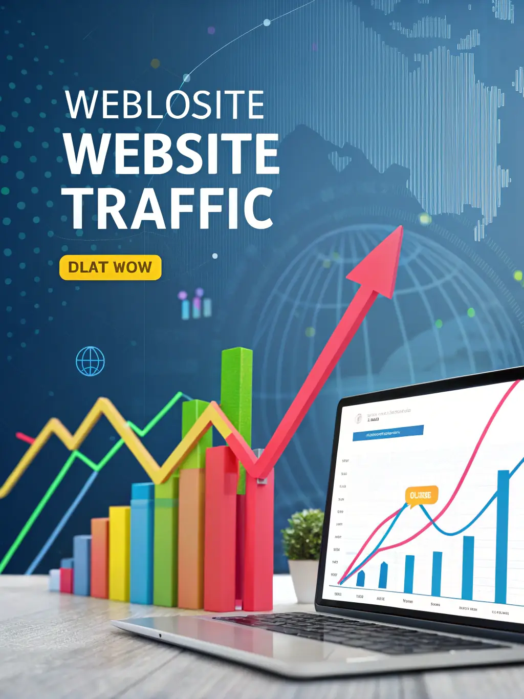 A graph showing a significant upward trend in website traffic and conversion rates, illustrating the positive results achieved for clients.